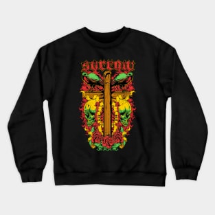 skull with bird and cross Crewneck Sweatshirt